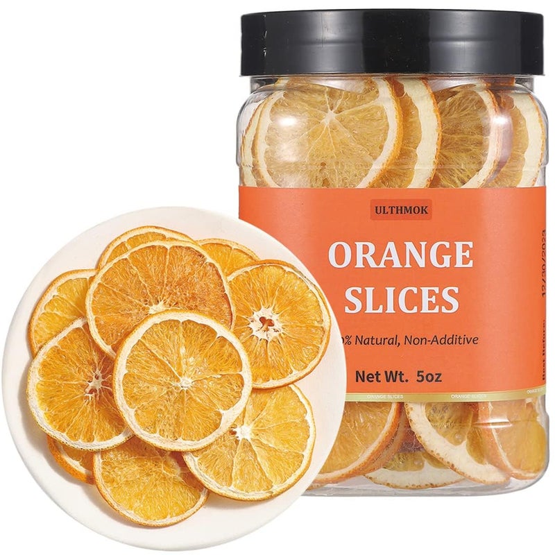 ULTHMOK Premium Dried Orange Slices 5 Oz/142g,Dehydrated Dried Oranges.100% Natural & No Additives,No Sugar Added. - Image 1
